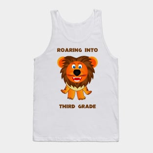 Roaring Into Third Grade (Cartoon Lion) Tank Top